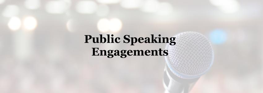 public speaking engagements